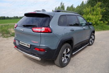 Защита заднего бампера (Trailhawk овальная 75х42 мм) ТСС Jeep Cherokee KL дорестайлинг (2014-2017)