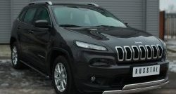 24 749 р. Защита переднего бампера (2 трубыØ75х42 мм, нержавейка) Russtal Jeep Cherokee KL дорестайлинг (2014-2017)  с доставкой в г. Королёв. Увеличить фотографию 4