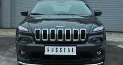 15 999 р. Одинарная защита переднего бампера из трубы диаметром 42 мм SLITKOFF  Jeep Cherokee  KL (2014-2017) дорестайлинг  с доставкой в г. Королёв. Увеличить фотографию 2