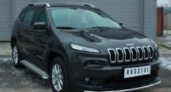 15 999 р. Одинарная защита переднего бампера из трубы диаметром 42 мм SLITKOFF  Jeep Cherokee  KL (2014-2017) дорестайлинг  с доставкой в г. Королёв. Увеличить фотографию 3