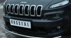 15 999 р. Одинарная защита переднего бампера из трубы диаметром 42 мм SLITKOFF  Jeep Cherokee  KL (2014-2017) дорестайлинг  с доставкой в г. Королёв. Увеличить фотографию 4