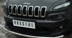 15 999 р. Одинарная защита переднего бампера диаметром 63 мм SLITKOFF Jeep Cherokee KL дорестайлинг (2014-2017)  с доставкой в г. Королёв. Увеличить фотографию 2