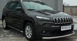 15 999 р. Одинарная защита переднего бампера диаметром 63 мм SLITKOFF Jeep Cherokee KL дорестайлинг (2014-2017)  с доставкой в г. Королёв. Увеличить фотографию 3