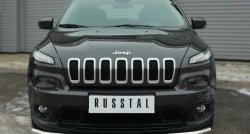 Одинарная защита переднего бампера диаметром 63 мм SLITKOFF Jeep Cherokee KL дорестайлинг (2014-2017)