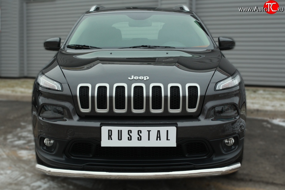 15 999 р. Одинарная защита переднего бампера диаметром 63 мм SLITKOFF Jeep Cherokee KL дорестайлинг (2014-2017)  с доставкой в г. Королёв