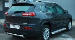 16 649 р. Одинарная защита заднего бампера из трубы диаметром 63 мм SLITKOFF  Jeep Cherokee  KL (2014-2017) дорестайлинг  с доставкой в г. Королёв. Увеличить фотографию 3