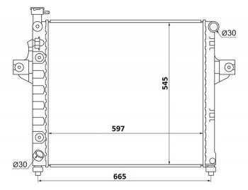 Радиатор двигателя SAT (пластинчатый, 4.0, МКПП/АКПП) Jeep Grand Cherokee WJ (1998-2005)