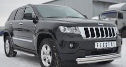 19 699 р. Защита переднего бампера (2 трубыØ76 и 42 мм, нержавейка) SLITKOFF  Jeep Grand Cherokee  WK2 (2010-2013) дорестайлинг  с доставкой в г. Королёв. Увеличить фотографию 4