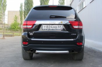 6 999 р. Защита заднего бампера из трубы d76 Slitkoff (короткая)  Jeep Grand Cherokee  WK2 (2010-2013) дорестайлинг (Цвет: серебристый)  с доставкой в г. Королёв. Увеличить фотографию 2