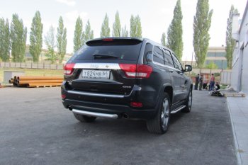 6 999 р. Защита заднего бампера из трубы d76 Slitkoff (короткая)  Jeep Grand Cherokee  WK2 (2010-2013) дорестайлинг (Цвет: серебристый)  с доставкой в г. Королёв. Увеличить фотографию 5