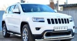 22 499 р. Защита переднего бампера (2 трубыØ76 и 63 мм, нержавейка) SLITKOFF  Jeep Grand Cherokee  WK2 (2013-2018) 1-ый рестайлинг  с доставкой в г. Королёв. Увеличить фотографию 3