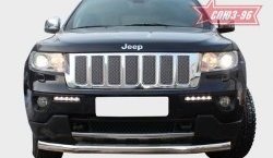 16 739 р. Защита переднего бампера одинарная Souz-96 (d76) Jeep Grand Cherokee WK2 дорестайлинг (2010-2013)  с доставкой в г. Королёв. Увеличить фотографию 2