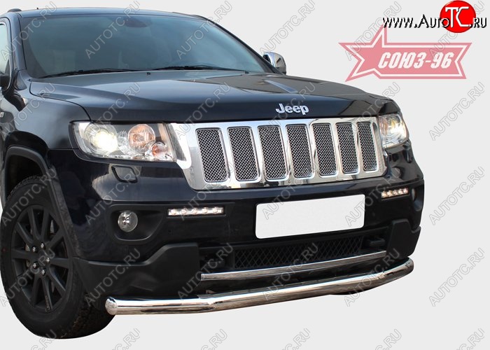 16 739 р. Защита переднего бампера одинарная Souz-96 (d76) Jeep Grand Cherokee WK2 дорестайлинг (2010-2013)  с доставкой в г. Королёв