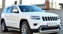 15 799 р. Защита порогов из круглой трубы диаметром 63 мм Russtal Jeep Grand Cherokee WK2 дорестайлинг (2010-2013) (Защита порогов с со скосами на торцах (вариант 1))  с доставкой в г. Королёв. Увеличить фотографию 4