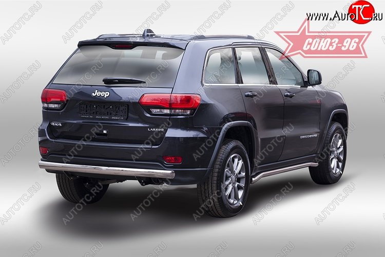 13 679 р. Защита заднего бампера Souz-96 рестайлинг (овал 75х42)  Jeep Grand Cherokee  WK2 (2010-2013) дорестайлинг  с доставкой в г. Королёв