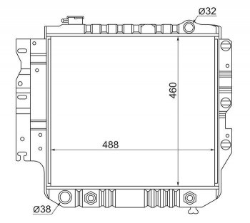 Радиатор двигателя SAT (пластинчатый, 2.5/4.0, МКПП/АКПП) Jeep Wrangler TJ 3 дв. (1996-2007)