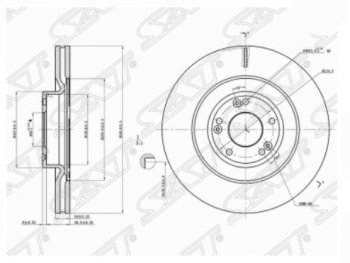 Передний тормозной диск SAT KIA (КИА) Quaris (квари)  1 KH (2015-2019) 1 KH 2-ой рестайлинг седан