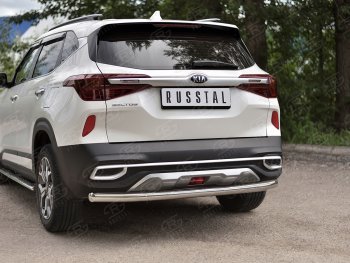 16 899 р. Защита заднего бампера (Ø63 мм, нержавейка) RUSSTAL KIA Seltos (2019-2024)  с доставкой в г. Королёв. Увеличить фотографию 2