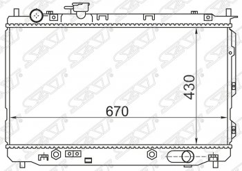 Радиатор двигателя SAT (пластинчатый, 1.6/1.8, МКПП/АКПП) KIA (КИА) Carens (Каренс)  FC, RS (1999-2006) FC, RS дорестайлинг, рейсталинг