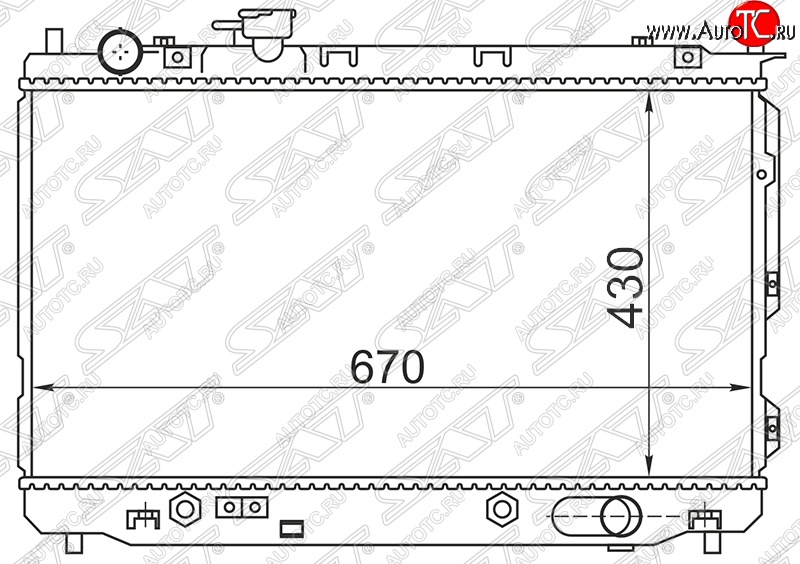 9 399 р. Радиатор двигателя SAT (пластинчатый, 1.6/1.8, МКПП/АКПП) KIA Carens FC, RS дорестайлинг (1999-2002)  с доставкой в г. Королёв