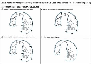 7 699 р. Правый подкрылок передний TOTEM (с шумоизоляцией) KIA Ceed 3 CD хэтчбэк (2018-2025)  с доставкой в г. Королёв. Увеличить фотографию 2