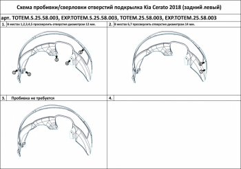 Подкрылок задний TOTEM (правый) KIA Cerato 4 BD дорестайлинг седан (2018-2021)