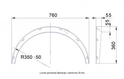 Универсальные фендера на колёсные арки RA (вынос 50 мм, комплект) Lexus SC430 Z40 дорестайлинг (2001-2006)