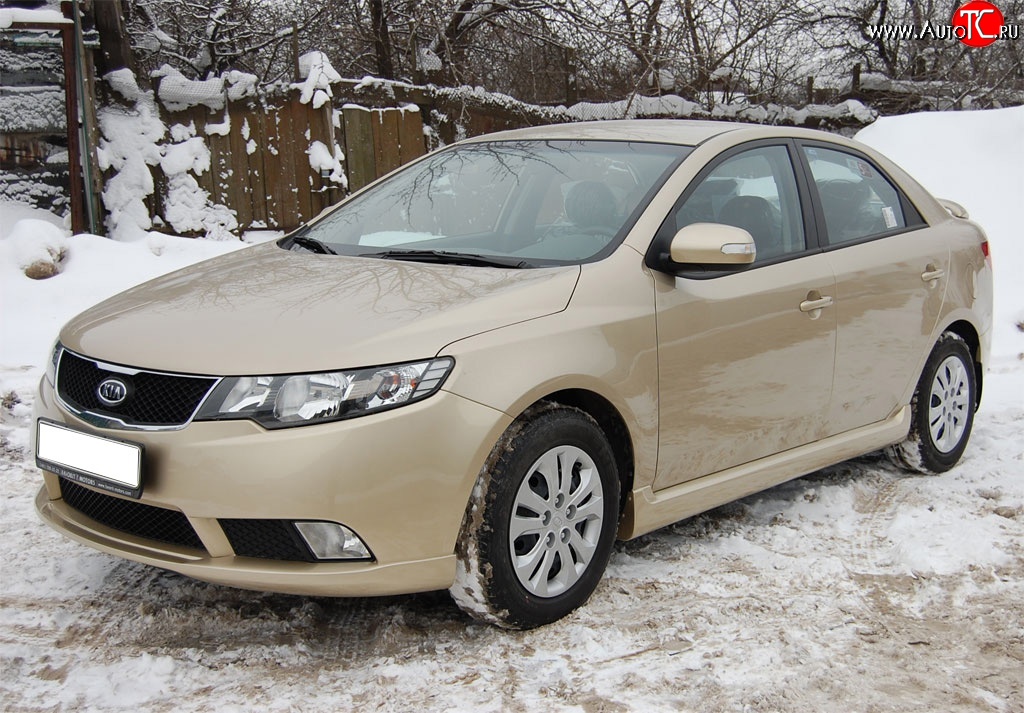 4 599 р. Накладка на передний бампер GT Dynamics KIA Cerato 2 TD седан (2008-2013) (Неокрашенная)  с доставкой в г. Королёв