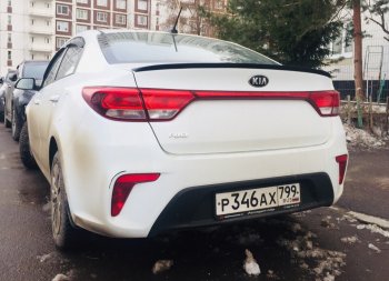 3 399 р. Лип спойлер АВТОКРАТ  KIA Rio  3 QB (2015-2017) рестайлинг седан (Неокрашенный)  с доставкой в г. Королёв. Увеличить фотографию 2