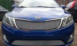 1 539 р. Нижняя сетка на бампер Russtal (хром) KIA Rio 3 QB дорестайлинг седан (2011-2015)  с доставкой в г. Королёв. Увеличить фотографию 2