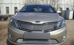 1 539 р. Нижняя сетка на бампер Russtal (хром) KIA Rio 3 QB дорестайлинг седан (2011-2015)  с доставкой в г. Королёв. Увеличить фотографию 4