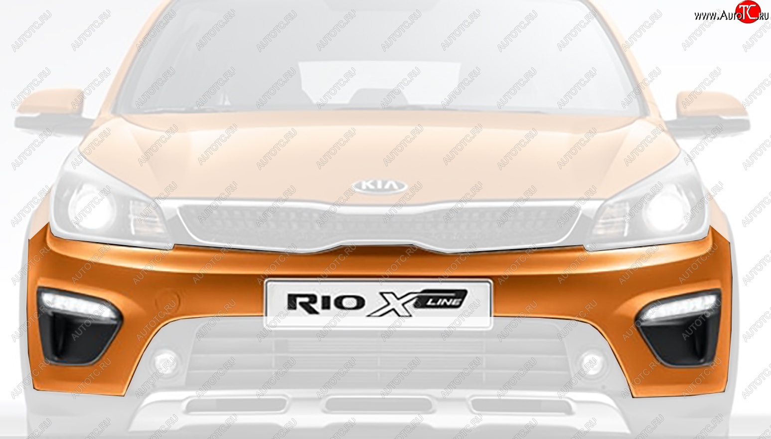 11 499 р. Бампер передний Оригинал (верхняя часть) KIA Rio X-line (2017-2021) (Неокрашенный)  с доставкой в г. Королёв