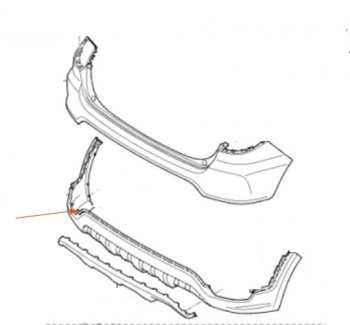 4 499 р. Накладка заднего бампера SAT (нижняя часть) KIA Rio X-line (2017-2021)  с доставкой в г. Королёв. Увеличить фотографию 2