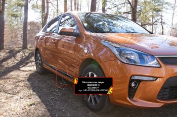 3 599 р. Молдинги дверей RA (№1, комплект 4 шт.)  KIA Rio  4 FB (2016-2024) дорестайлинг седан, рестайлинг седан (Поверхность глянец (под окраску), Неокрашенные)  с доставкой в г. Королёв. Увеличить фотографию 3