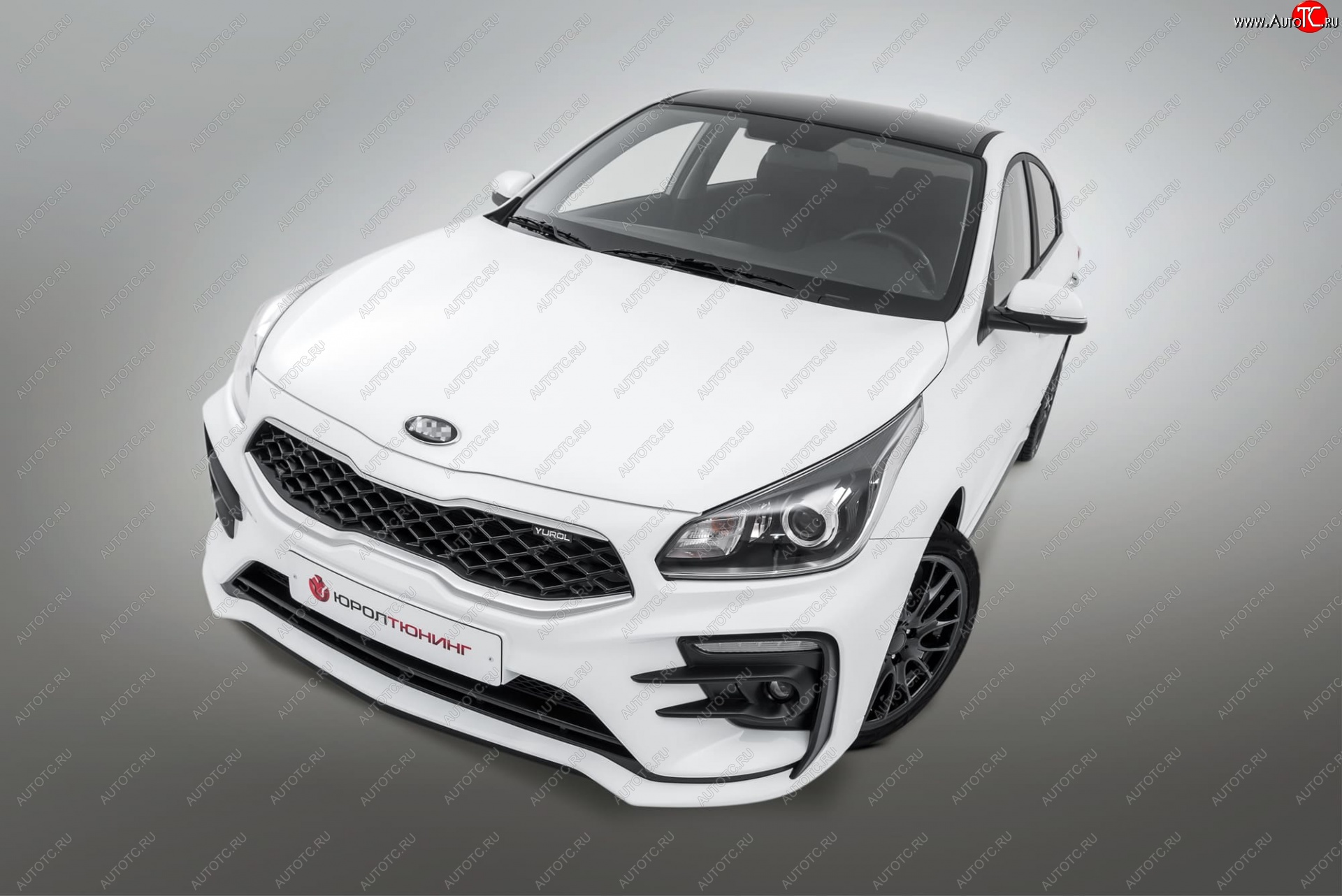 29 699 р. Передний бампер Kudos LUX  KIA Rio  4 FB (2016-2020) дорестайлинг седан (Под прямоугольные ДХО с ПТФ, Неокрашенный)  с доставкой в г. Королёв