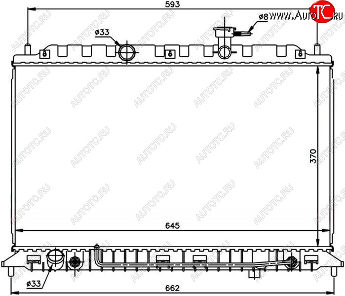 8 649 р. Радиатор двигателя SAT (пластинчатый, 1.4/1.6, МКПП/АКПП)  KIA Rio ( 2 JB,  4 FB) (2005-2024) дорестайлинг седан, дорестайлинг, хэтчбэк 5 дв., рестайлинг, хэтчбэк 5 дв., рестайлинг седан  с доставкой в г. Королёв