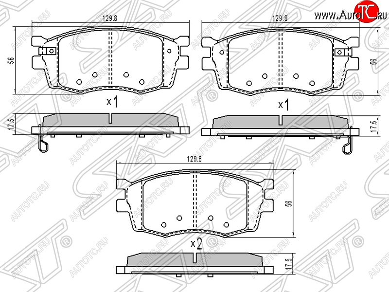 1 359 р. Колодки тормозные SAT (передние) KIA Rio 2 JB дорестайлинг, хэтчбэк 5 дв. (2005-2009)  с доставкой в г. Королёв