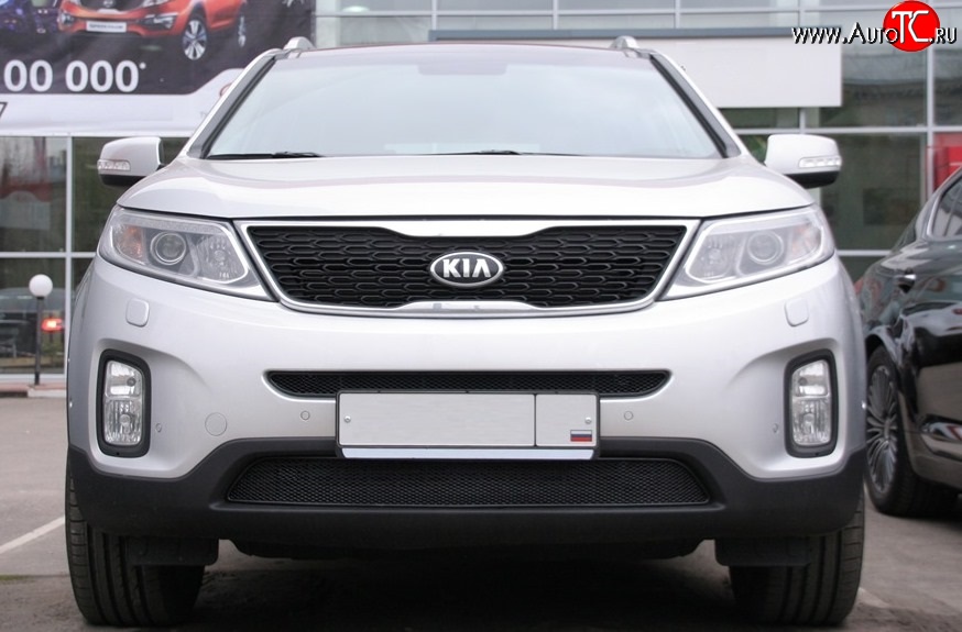 3 179 р. Сетка на бампер Novline KIA Sorento XM рестайлинг (2012-2015)  с доставкой в г. Королёв