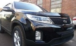 1 469 р. Нижняя сетка на бампер Russtal (черная) KIA Sorento XM рестайлинг (2012-2015)  с доставкой в г. Королёв. Увеличить фотографию 2