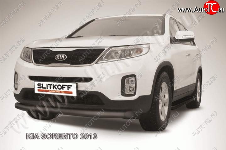 11 799 р. Защита переднего бампера из трубы d76 Slitkoff KIA Sorento XM рестайлинг (2012-2015) (Цвет: серебристый)  с доставкой в г. Королёв