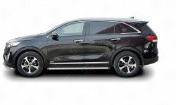 17 299 р. Защита порогов из круглой трубы диаметром 63 мм Russtal KIA Sorento UM/Prime дорестайлинг (2014-2018) (Защита порогов с со скосами на торцах (вариант 1))  с доставкой в г. Королёв. Увеличить фотографию 2