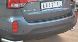 13 799 р. Защита заднего бампера (Ø63 мм уголки, нержавейка) SLITKOFF KIA Sorento XM рестайлинг (2012-2015)  с доставкой в г. Королёв. Увеличить фотографию 2