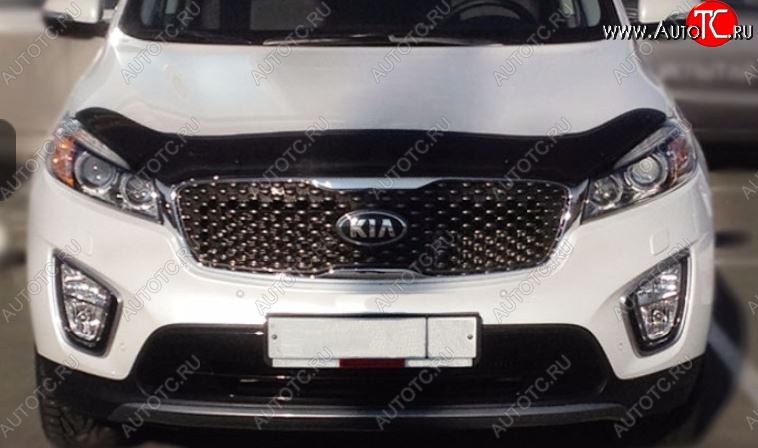 3 199 р. Дефлектор капота SIM KIA Sorento UM/Prime дорестайлинг (2014-2018)  с доставкой в г. Королёв