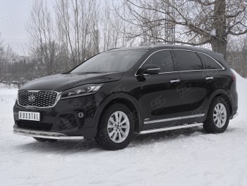 18 399 р. Защита переднего бампера (Ø42 мм, нержавейка) SLITKOFF  KIA Sorento  UM/Prime (2018-2020) рестайлинг  с доставкой в г. Королёв. Увеличить фотографию 2