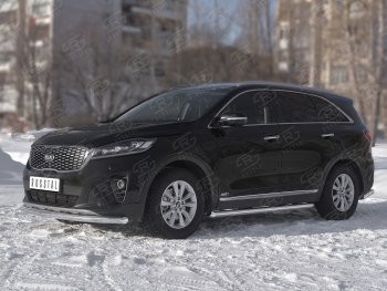 16 999 р. Защита переднего бампера (Ø63 мм, нержавейка) SLITKOFF  KIA Sorento  UM/Prime (2018-2020) рестайлинг  с доставкой в г. Королёв. Увеличить фотографию 2