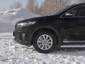 20 899 р. Защита переднего бампера (2 трубы Ø63 и 42 мм, нержавейка) SLITKOFF KIA Sorento UM/Prime рестайлинг (2018-2020)  с доставкой в г. Королёв. Увеличить фотографию 3