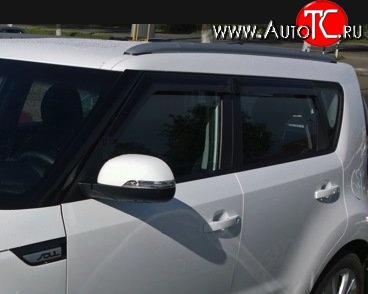 999 р. Комплект дефлекторов окон (ветровиков) 4 шт. Russtal KIA Soul PS дорестайлинг (2014-2016)  с доставкой в г. Королёв