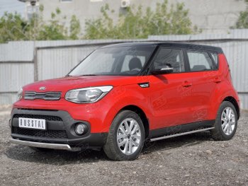 10 349 р. Защита переднего бампера (Ø75х42 мм, нержавейка) Russtal  KIA Soul  PS (2014-2016) дорестайлинг  с доставкой в г. Королёв. Увеличить фотографию 3