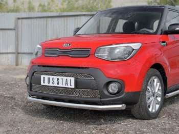 16 749 р. Одинарная защита переднего бампера диаметром 63 мм SLITKOFF KIA Soul PS дорестайлинг (2014-2016)  с доставкой в г. Королёв. Увеличить фотографию 3