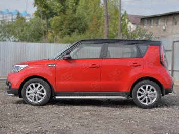 25 849 р. Широкая защита порогов с трубой диаметром 42 мм SLITKOFF v2 KIA Soul PS дорестайлинг (2014-2016)  с доставкой в г. Королёв. Увеличить фотографию 3